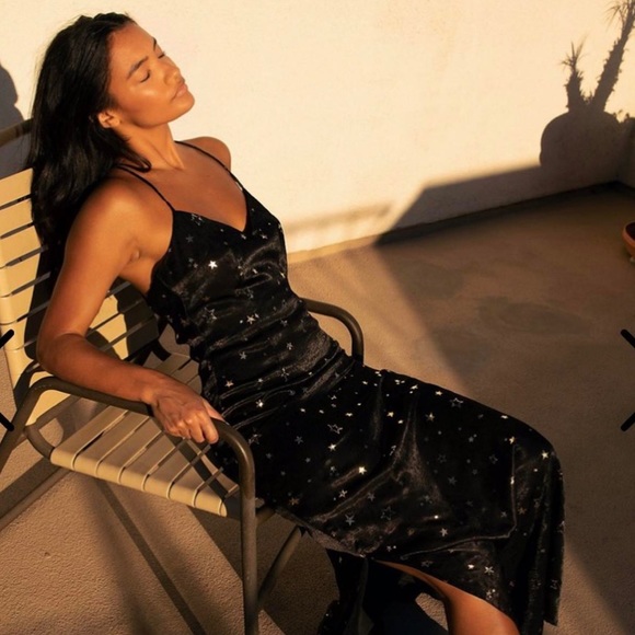 Nasty Gal Dresses & Skirts - Black and gold ankle length star dress